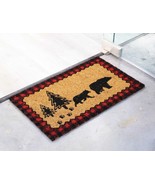 Black Bears On Pine Forest Trail Coir Coconut Fiber Floor Mat Doormat 29... - £24.48 GBP