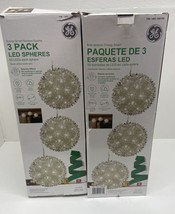 GE LED Spheres Lights Warm White Energy Smart Sparkle Holiday Lot of 2 3... - £24.13 GBP
