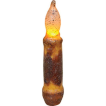 4&quot; Burnt Mustard LED Taper Candle Wax Dipped for Texture Cinnamon Scented - £7.98 GBP