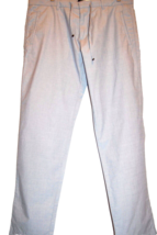 Hugo Boss Men&#39;s Light Gray Casual Cotton Stylish Leather Trim Pants Size... - $129.62