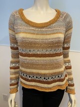 Torn by Ronny Kobo Multicolor Striped Open Knit Sweater, Women&#39;s Size M - £18.97 GBP