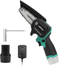 Mini-Chainsaw-Cordless 4-Inch, Mini Electric Chainsaw Cordless with, Green - £30.17 GBP
