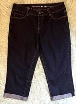 Falls Creek Cropped Capri Jeans Size 8 Dark Blue Denim Womens - $24.75