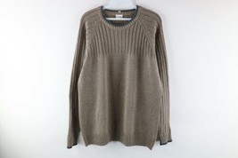 Vintage Columbia Mens Medium Spell Out Box Logo Ribbed Knit Crewneck Sweater - $48.46