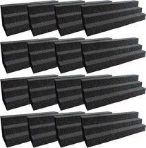 Ydhtdlhc 16 Pack Acoustic Foam Bass Traps Corner 12”X 3” X 3” Sound, Black. - £29.74 GBP