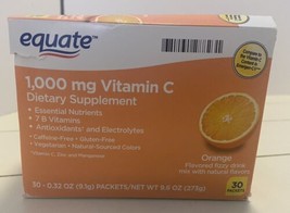 Equate Vitamin C Orange Flavor Fizzy Drink 1000mg 30 Packets - £9.89 GBP
