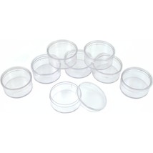 8 Round Plastic Organizer Container Storage Jars for Beads &amp; Gems 1 1/4&quot; - £6.46 GBP