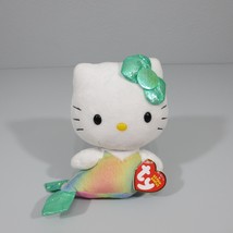 Ty Beanie Babies Hello Kitty 6 inch Plush Mermaid Green Rainbow W/Tag - £12.33 GBP