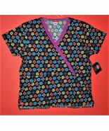 Dickies Mock Wrap Women&#39;s Scrub Top Large Mosiac Print NWT - $372.62 MXN