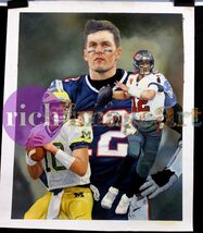 Tom Brady Michigan Patriots Tampa Bucs NFL Football Art Original Oil Pai... - $5,255.70 CAD