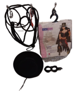 Adult Lady Zorro Halloween Costume w Hat &amp;  Extras Size Medium 10 - 12 - $33.85 CAD