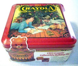1992 Crayola Collectible Christmas Holiday Tin 64-ct w/ornament Sealed Vintage - £11.43 GBP