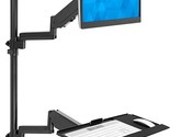 Sit Stand Monitor Desk Mount [Fits 32&quot; Screens] Height Adjustable, Full-... - $219.99