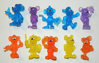 Mickey and Minnie Mouse 1980's Set of 10 Assorted Gummy PVC Figures, NEW UNUSED - £19.01 GBP