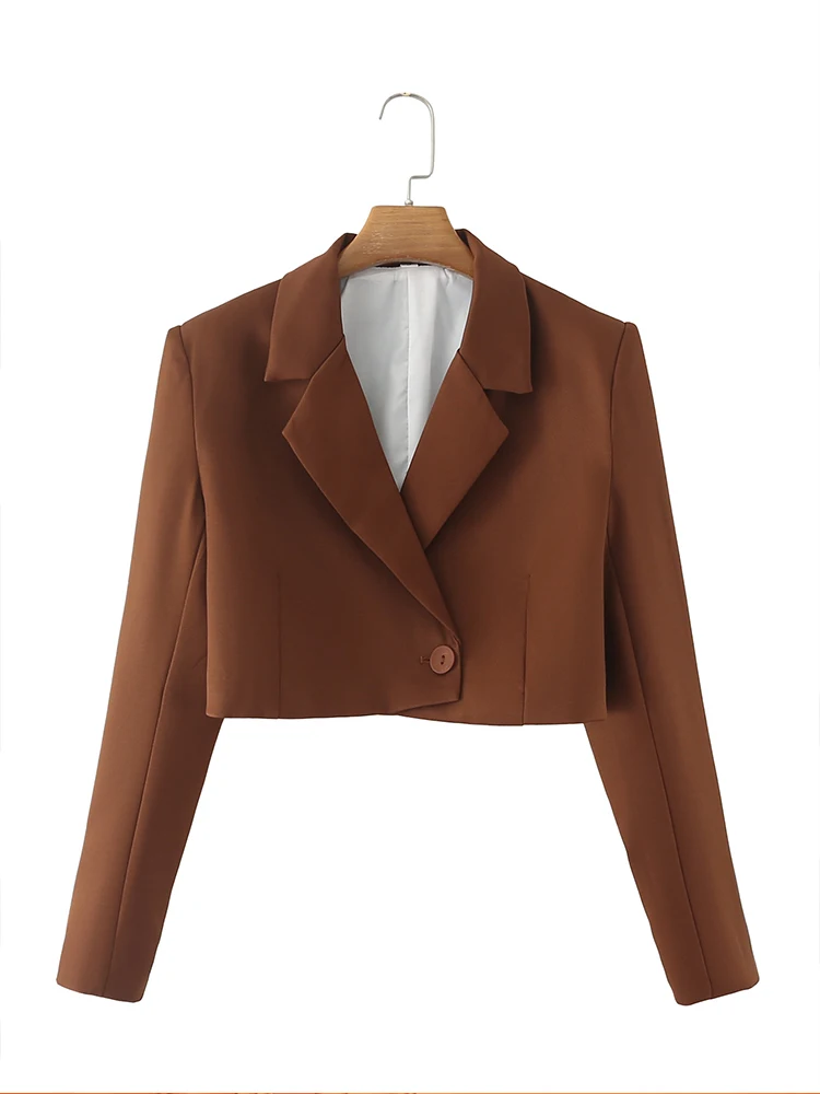 Summer   Ladies  Chic Elegant Short Single Button Suit Long Sleeve Jacket Retro  - £150.14 GBP