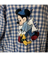 Vintage Disney World Plaid Flannel Pajama Shirt Sz S/M Sleep Mickey Mous... - £27.96 GBP