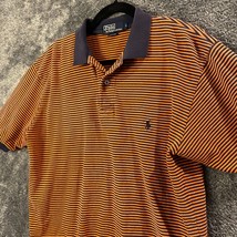 Polo Ralph Lauren Polo Shirt Mens Large Orange Striped Preppy Academia N... - £9.39 GBP