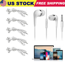 5X For Samsung/Iphone Handsfree Wired Headphones Earphones Earbud With Mic-White - £11.76 GBP