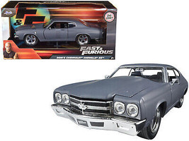 Dom&#39;s Chevrolet Chevelle SS Matt Gray Fast &amp; Furious Movie 1/24 Diecast Car Jada - £33.02 GBP
