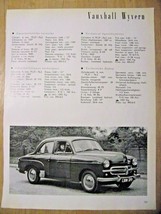 Vauxhall Wyvern Automobile Specification sheet-1953 - $2.97