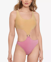 Salt + Cove Juniors Monokini One Piece Swimsuit Size XS Blush Pink Gold Glitter - £15.78 GBP