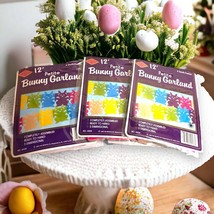 Set 3 Vtg Bristle Creations 12ft Petite Multi-Color Easter Bunny Garland - £11.65 GBP