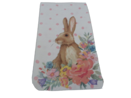 New 4 Pink Polka Dot Bunny &amp; Flowers Paper Guest Towels 2 Ply Napkins - £3.90 GBP