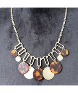 Womens Fashion Gold Tone Chain Lucite Disc Medallion Necklace with Lobst... - $508.92 MXN