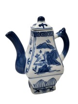 Oriental Asian Chinese Blue and White Porcelain Decorative Teapot. - £22.40 GBP