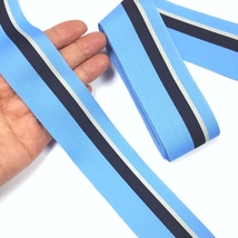near 1-5/8&quot; / 4cm 3-20y Blue Navy Gray Stripe Grosgrain Ribbon Binding T... - $6.99+