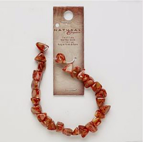 Dyed MOP and Resin Chip Beads Red Jasper, 1 7in Strand, 27, Blue Moon med large - $3.25