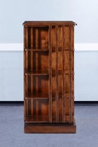 Bookcase English Regency Flame Mahogany Inlaid, Revolving 8-Shelf - £836.59 GBP