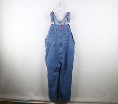 Vintage Y2K Dickies Mens 44x30 Distressed Spell Out Wide Leg Denim Overalls Bibs - £53.56 GBP