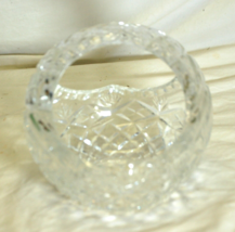 Crystal Orb Basket Candy Dish Waffle 7 Point Fan Cut Pattern - $731.94 MXN