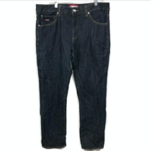 YMCMB Mens Dark Wash Blue Jeans Size 38 by 32 Dark Wash Red Patch Excellent - £29.56 GBP