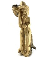 Rustic Hand-Carved Wood Figurine – Bearded Man w/ Basket, Costa Rica 200... - €33,98 EUR
