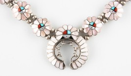 Sterling Silver Ashbarry Gasper Inlay Sunface Necklace &amp; Clip-on Earring... - $2,103.09