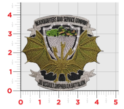 MARINE CORPS H&amp;HS 3rd AMPHIBIAN ASSAULT EMBROIDERED PATCH WITH HOOK &amp; LOOP - £30.60 GBP