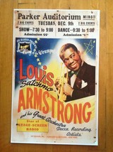 Louis Armstrong JAZZ POSTER Satchmo Parker Auditorium Minot Poster 11 X 17 - £14.23 GBP