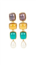 Kenneth Jay Lane women cabochon drop clip earrings in Multi - size One Size - $67.32