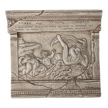 Poseidon punishes Ajax Bas Relief Ancient Greek Wall Tablet Terracotta Sculpture - £47.53 GBP