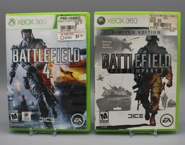 Lot of 2 Xbox 360 Battlefield Bad Company 2 (2009) &amp; Battlefield 4 (2013) Tested - £15.47 GBP