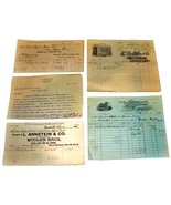 5 1890-1901 Cleveland OHIO Billhead Document Receipts Wool Knit Worsted ... - £10.97 GBP