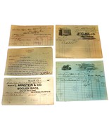 5 1890-1901 Cleveland OHIO Billhead Document Receipts Wool Knit Worsted ... - £11.05 GBP