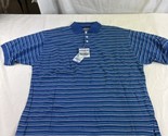 NWT Geographic Polo Shirt Mens X-Large XL Blue Striped Summer Comfort Golf - £10.61 GBP