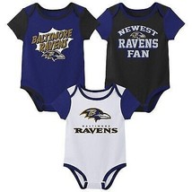 NFL Baltimore Ravens Infant Boys&#39; 3pk Bodysuit - 18M - £12.60 GBP