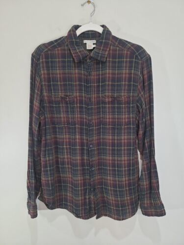 Primary image for Carbon to Cobalt Button Up Shirt Size Medium Flannel Plaid