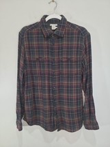 Carbon to Cobalt Button Up Shirt Size Medium Flannel Plaid - $21.80