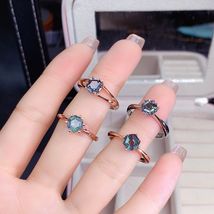 Natural Alexandrite Stone Ring S925 Sterling Silver Fall New Classic Luxury Glam - £58.89 GBP