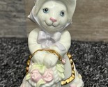 Lenox Easter Blossoms Bunny Rabbit Basket of Flowers 4” ~ 2003 Limited E... - $13.54